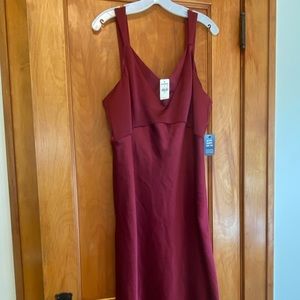 Burgundy satin dress